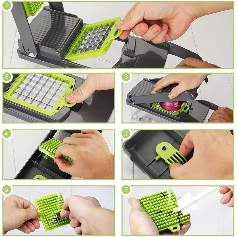 16-in-1 Multi-Function Vegetable Chopper & Slicer