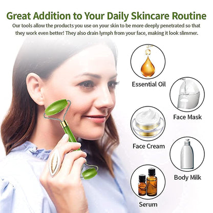 Facial Roller Massager With Jade Stone