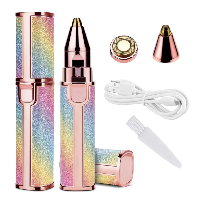 Rechargeable 2-in-1 Eyebrow Trimmer & Facial Hair Remover for Women | Portable USB Hair Remover