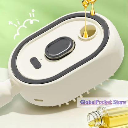 Electric Spray Hair Brush 2-In-1 Misting Hair Brush with Water Spray Reduce Frizz Anti-Static USB-C Charging Steams Massage Comb