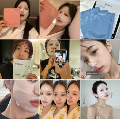 Korean Skin Care Bio-COLLAGEN Real Deep Masks, Facial Hydrating Overnight Hydrogel Mask,Pore Minimizing,Elasticity,Firming Skin