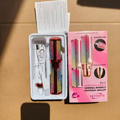 Rechargeable 2-in-1 Eyebrow Trimmer & Facial Hair Remover for Women | Portable USB Hair Remover