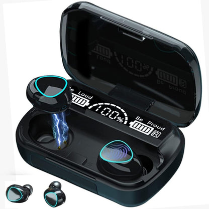 M10 Wireless Bluetooth Earbuds – Waterproof Stereo Earphones with Charging Case & Mic