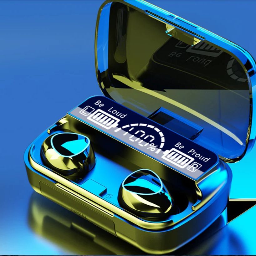 M10 Wireless Bluetooth Earbuds – Waterproof Stereo Earphones with Charging Case & Mic