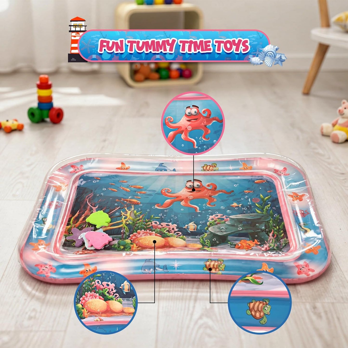Baby Inflatable Tummy Time Water Play Mat – Sensory Activity Mat for Newborns & Infants