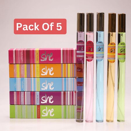 Luxury Women's Perfume Gift Set – Pack of 5 Long-Lasting Fragrances