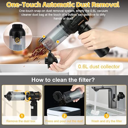 3-in-1 Portable Mini Vacuum Cleaner – Cordless Handheld Cleaner for Home & Car