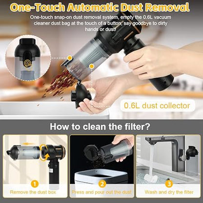 3-in-1 Portable Mini Vacuum Cleaner – Cordless Handheld Cleaner for Home & Car